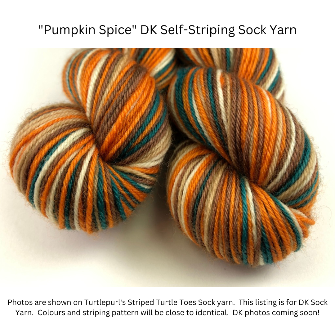 Pumpkin spice self-striping sock yarn