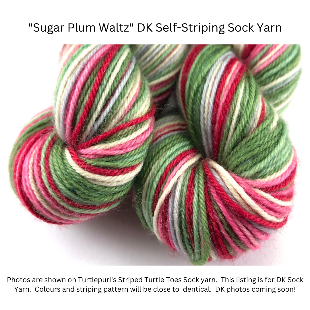 Sugar plum waltz self-striping sock yarn