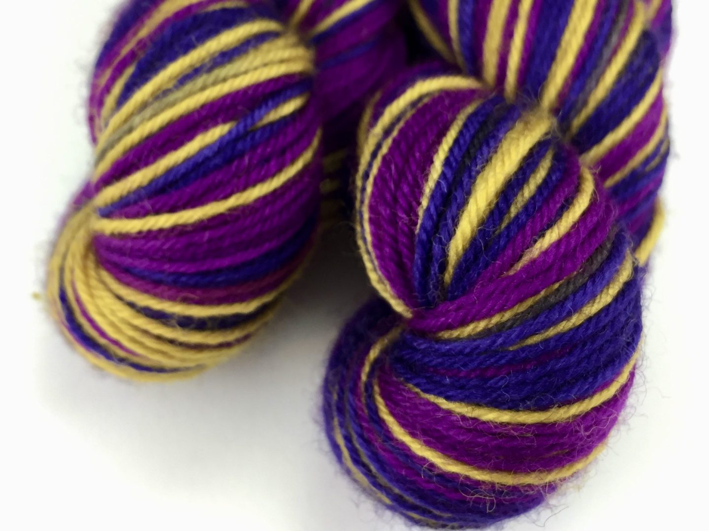 Bruised Hand-dyed self-striping yarn for socks