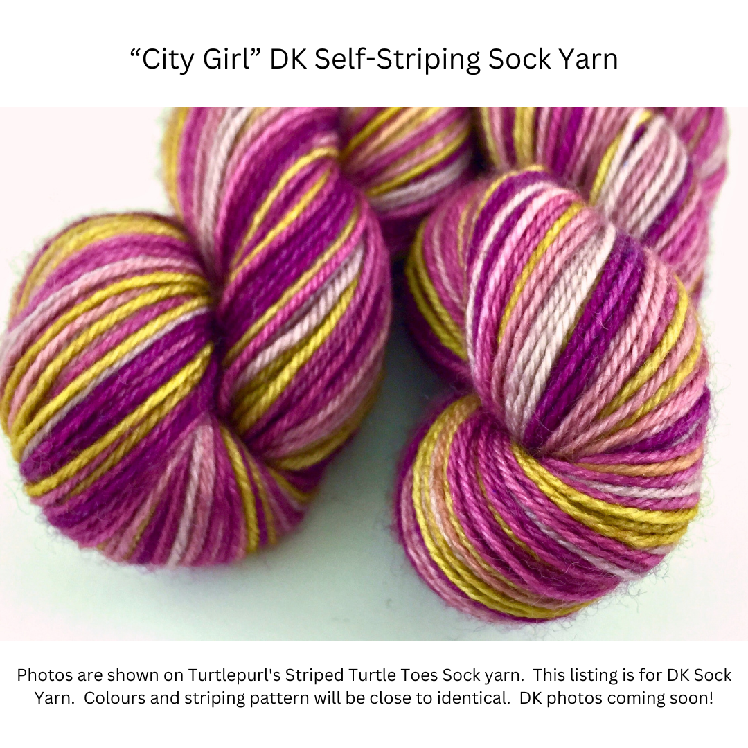 City girl self-striping sock yarn
