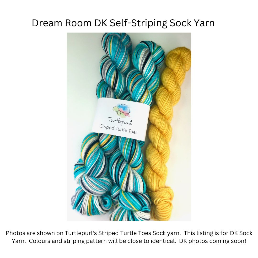 Striped turtle toes self-striping sock yarn
