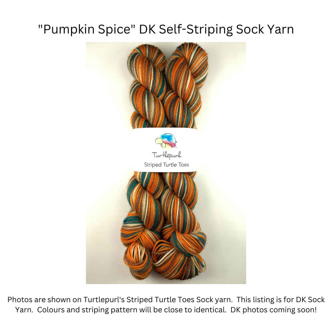 Pumpkin spice self-striping sock yarn