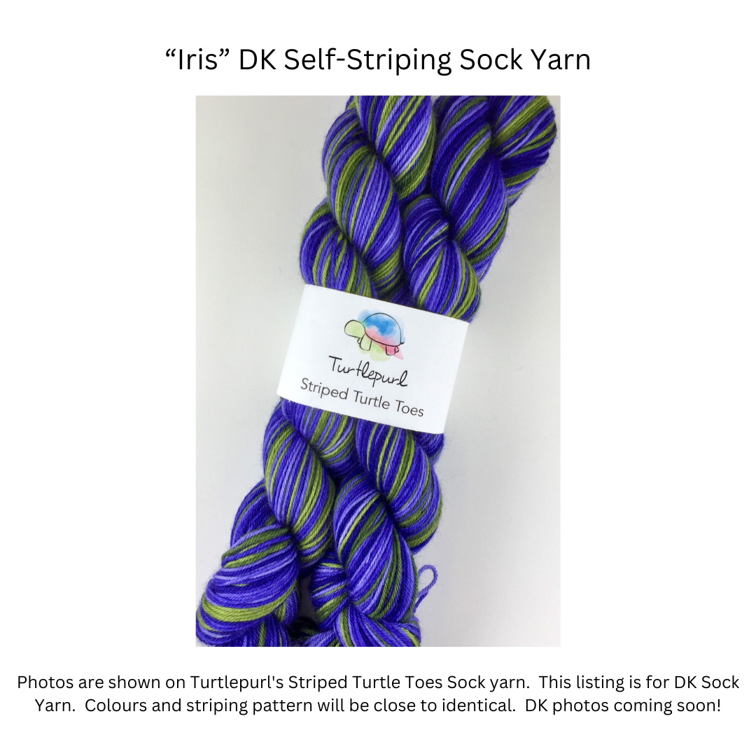 Iris self-striping sock yarn