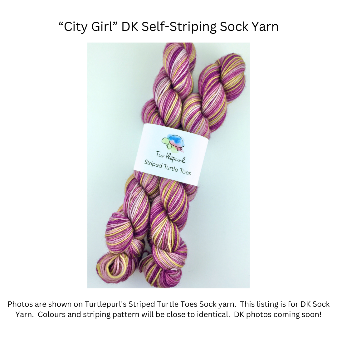 City girl self-striping sock yarn