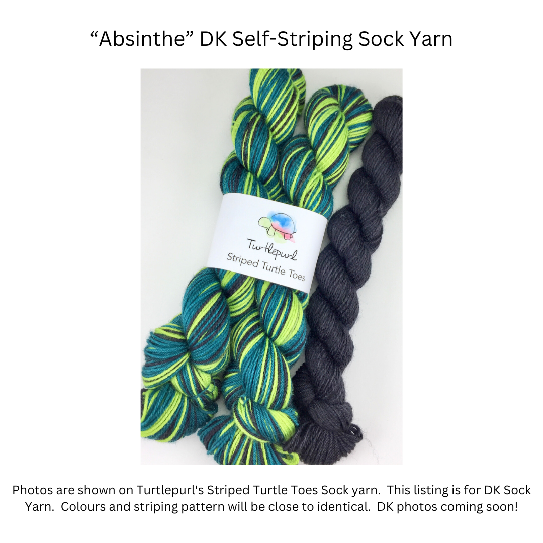 Absinthe self-striping sock yarn