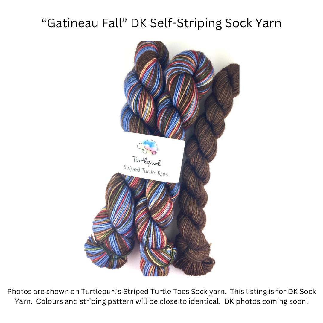 Gatineau fall self-striping sock yarn