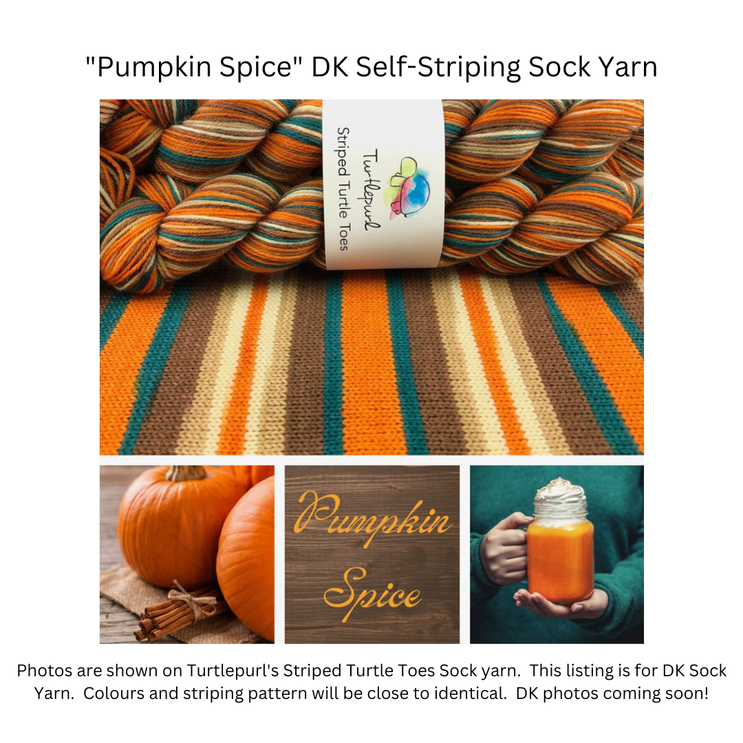 Pumpkin spice self-striping sock yarn