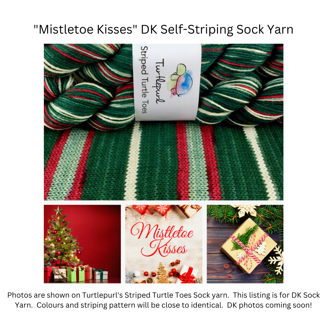 Mistletoe kisses self-striping sock yarn