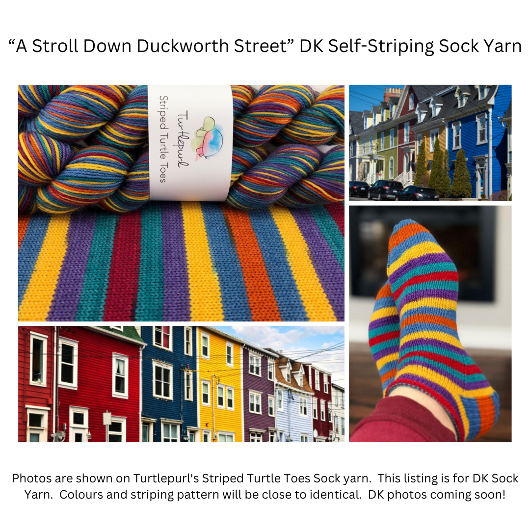 A stroll down duckworth street self-striping sock yarn