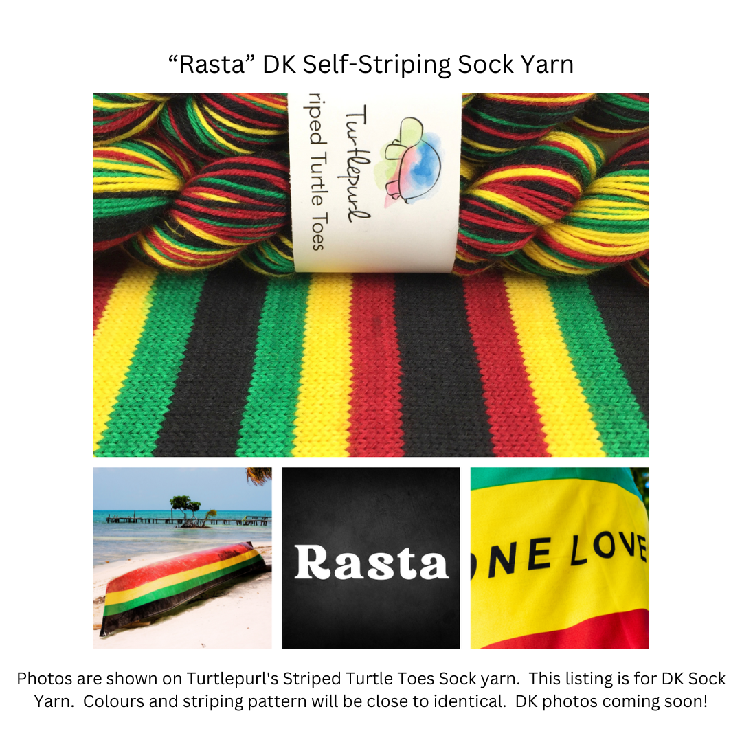 Rasta self-striping sock yarn