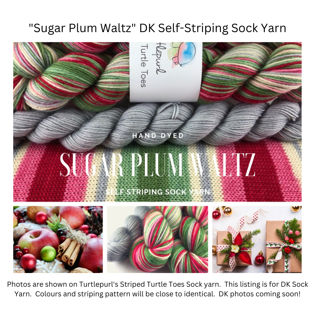 Sugar plum waltz self-striping sock yarn