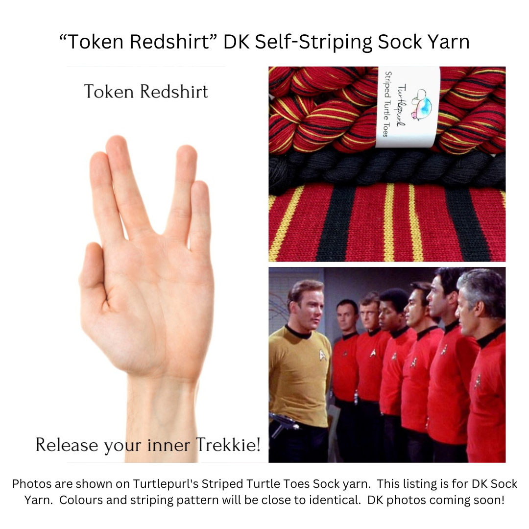 Token redshirt self-striping sock yarn