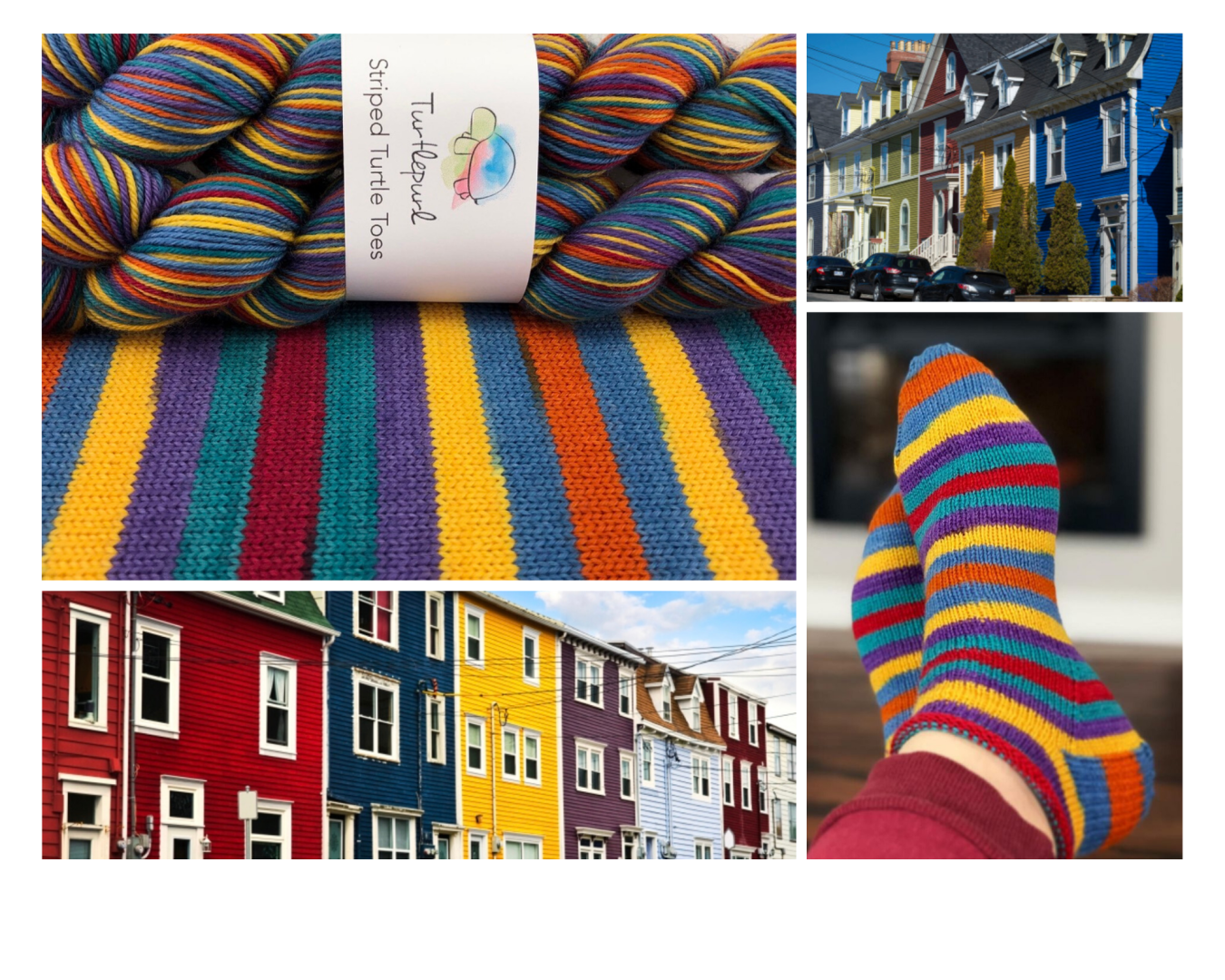 A stroll down duckworth street self-striping sock yarn