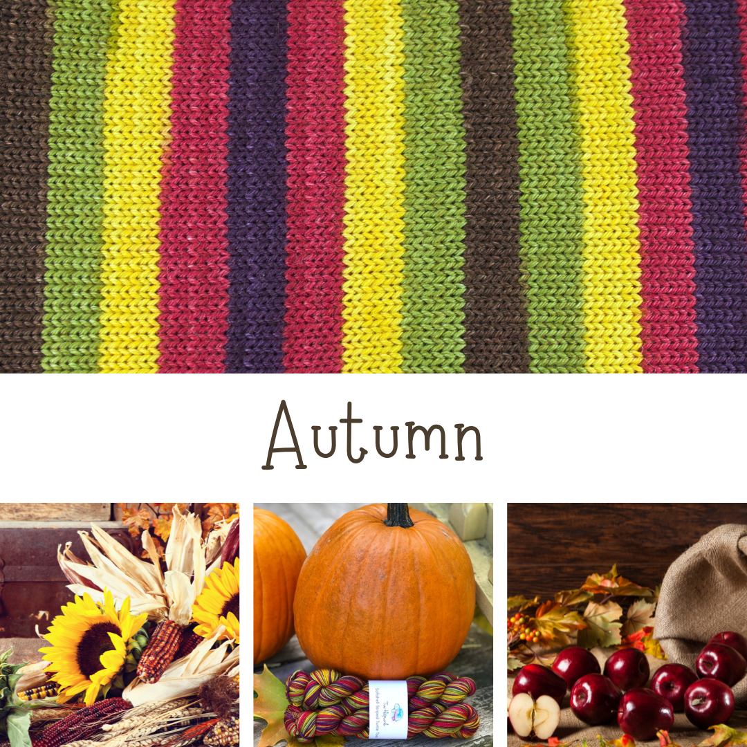 Autumn self-striping sock yarn