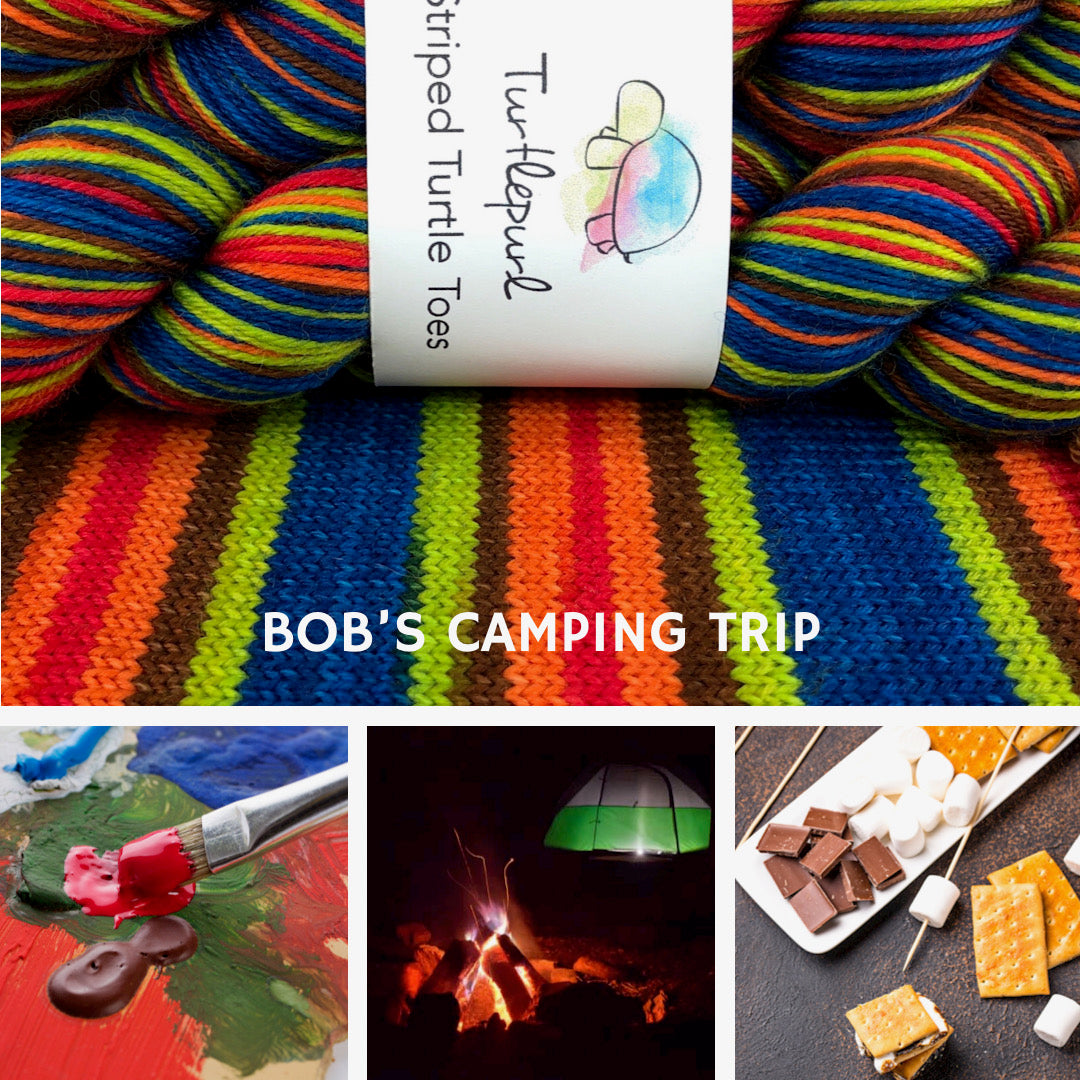 Bob's camping trip self-striping sock yarn