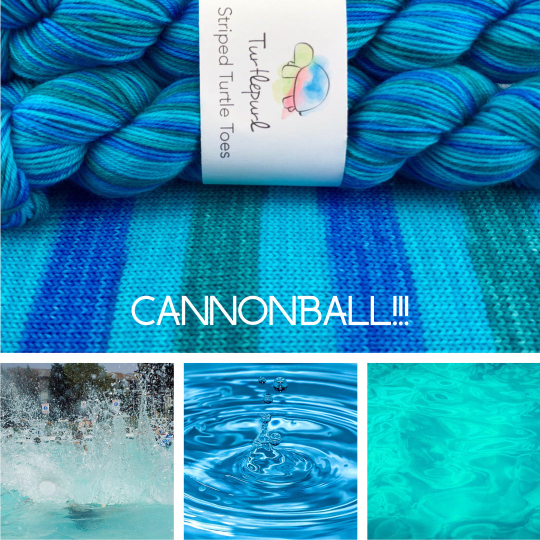 Cannonball self-striping sock yarn