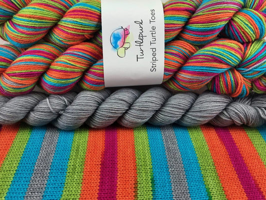 Dance off self-striping sock yarn