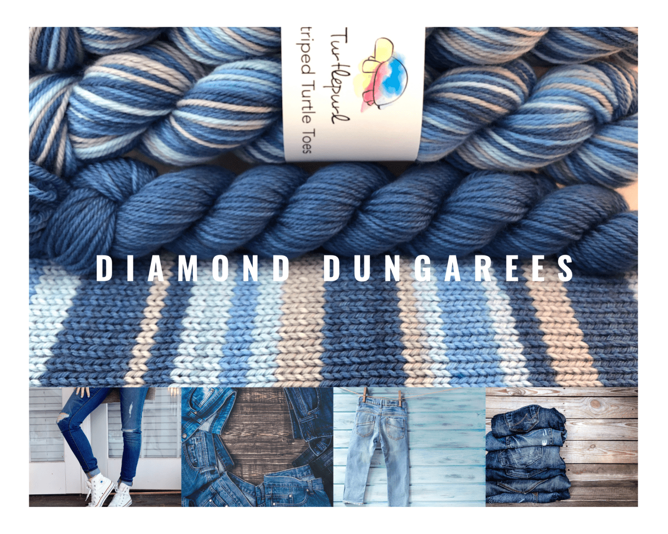 Diamond dungarees self-striping sock yarn