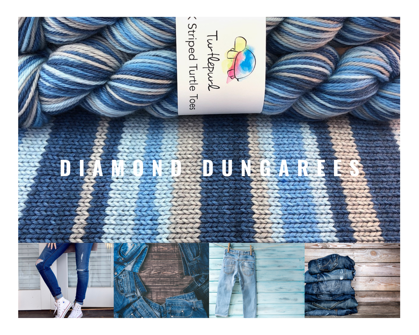 Diamond dungarees self-striping sock yarn