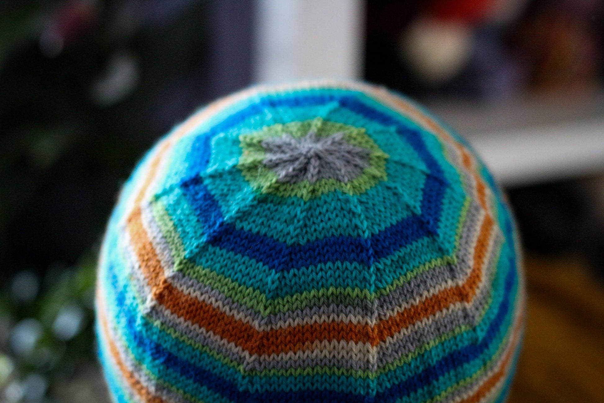 Self-striping yarn knitting project