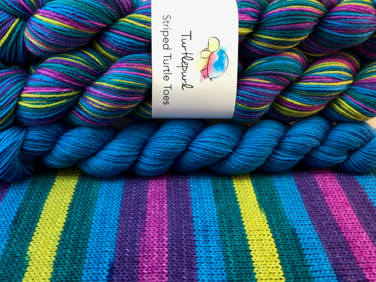 Mystic topaz self-striping sock yarn