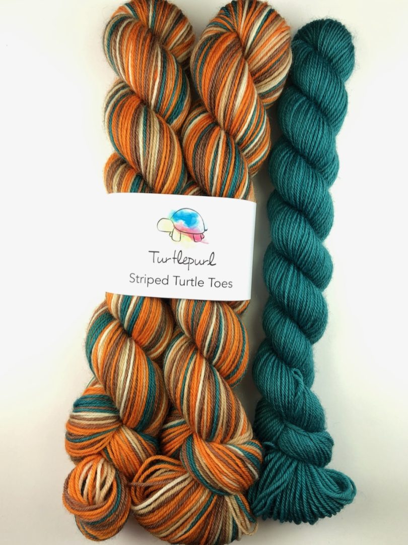 Pumpkin spice self-striping sock yarn