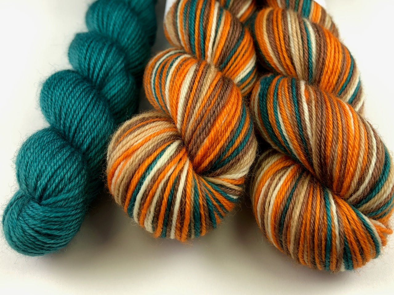 Pumpkin spice self-striping sock yarn