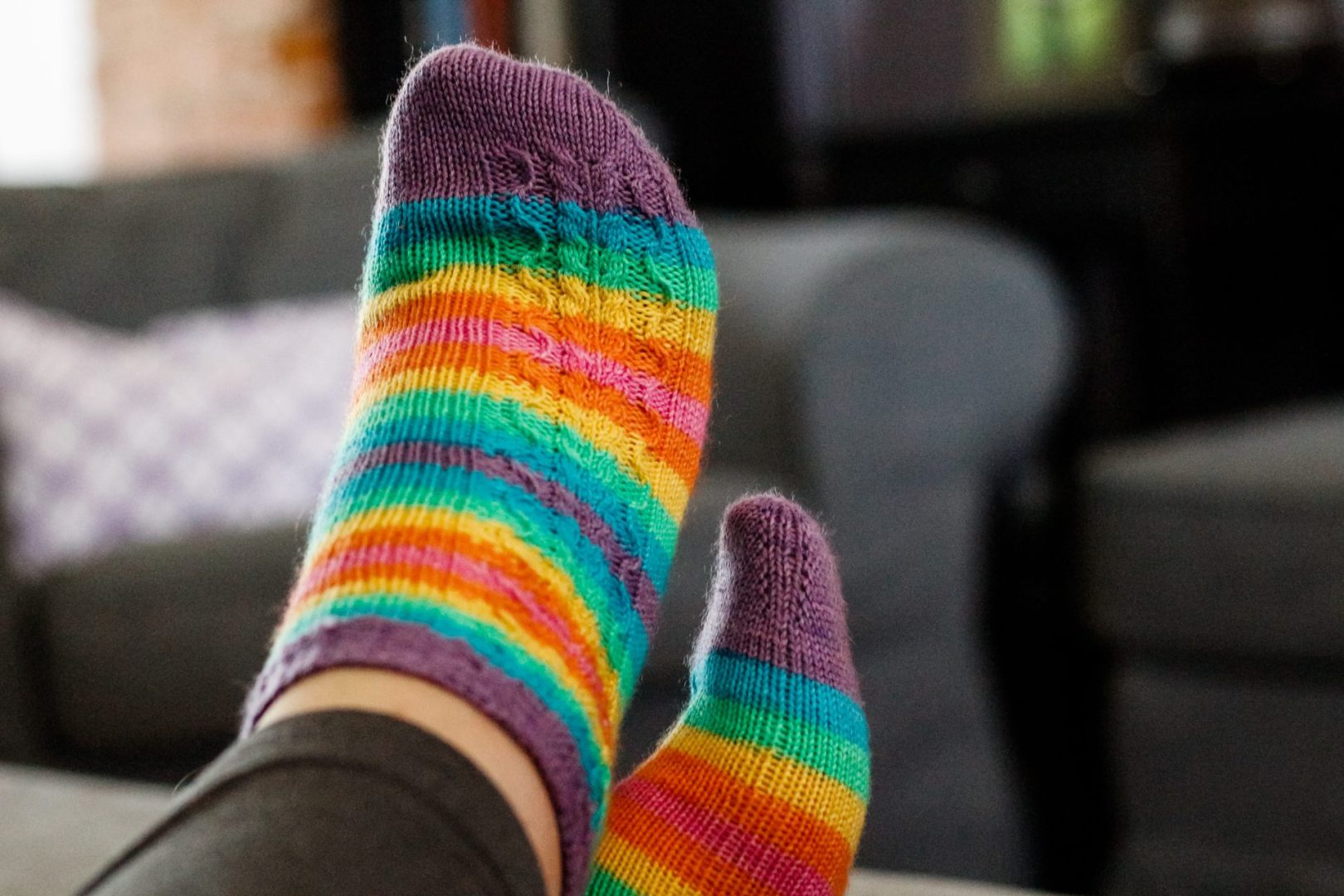 self-striping sock yarn