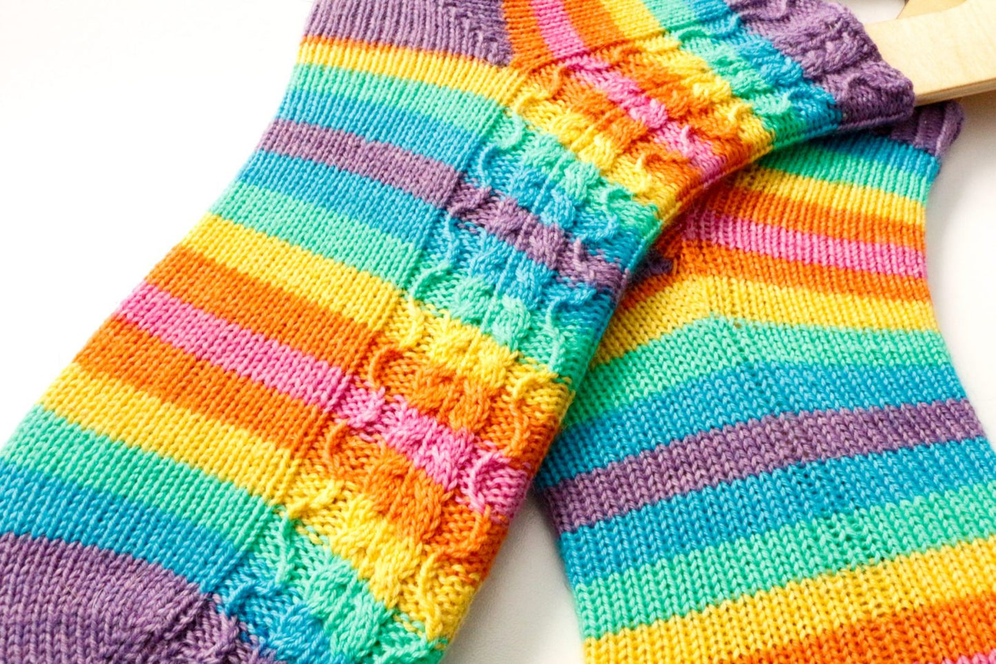 Rainbow self-striping sock yarn