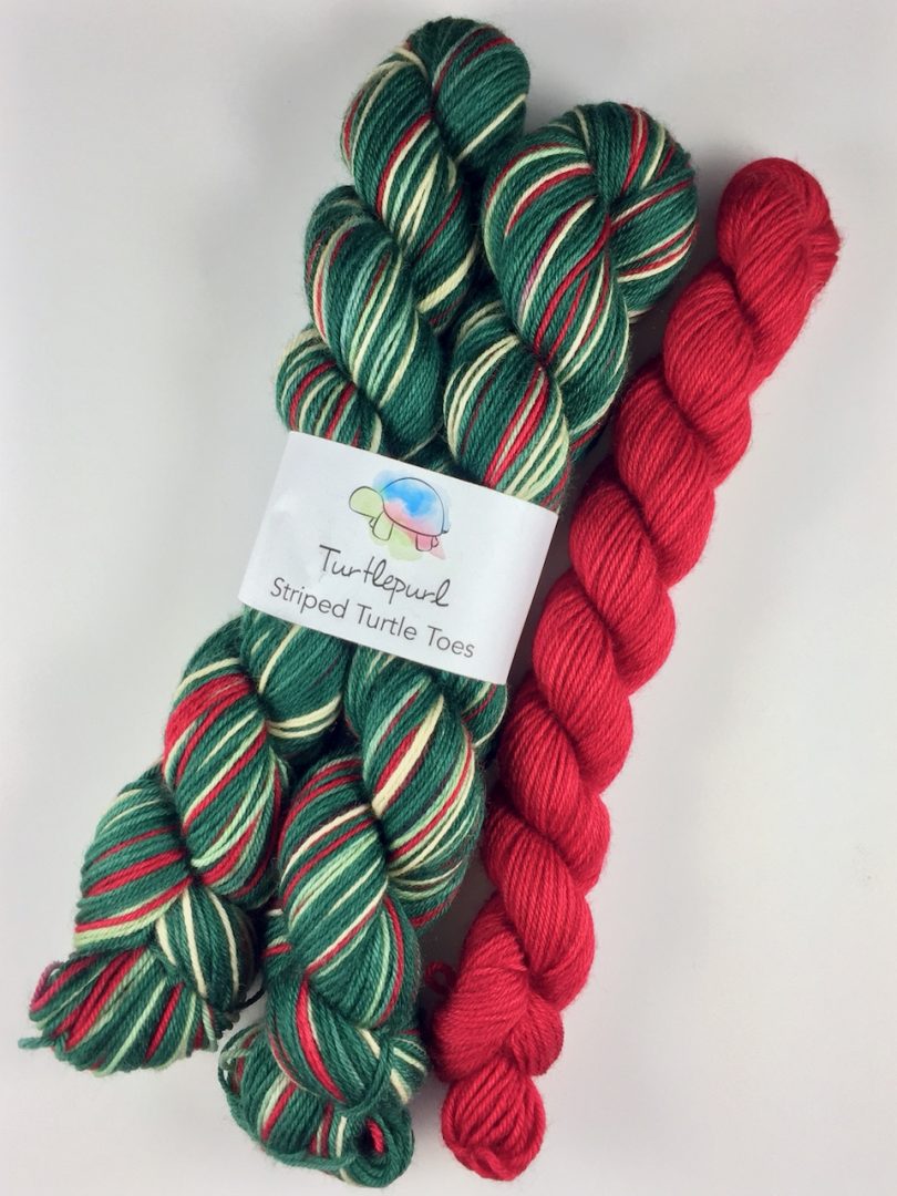 Mistletoe kisses self-striping sock yarn
