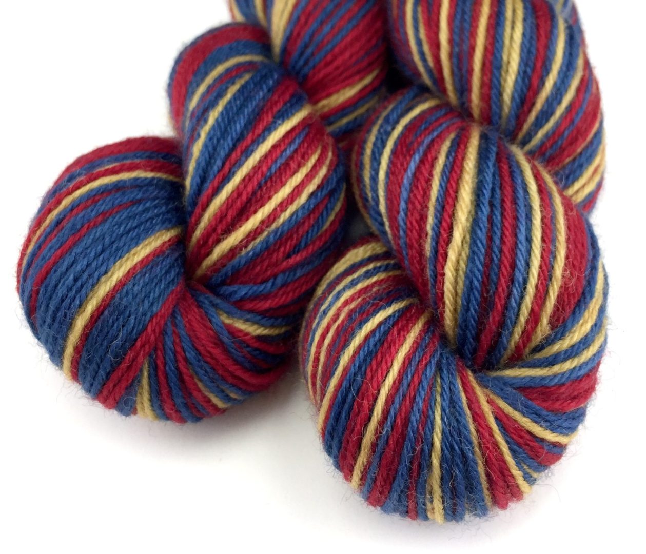 Old glory self-striping sock yarn