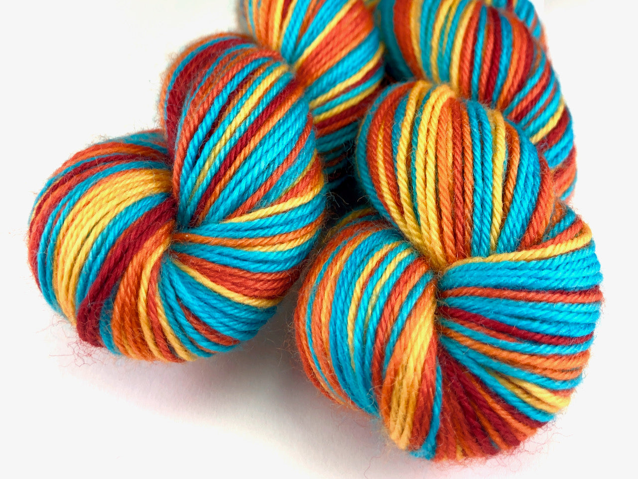 On the beach self-striping sock yarn