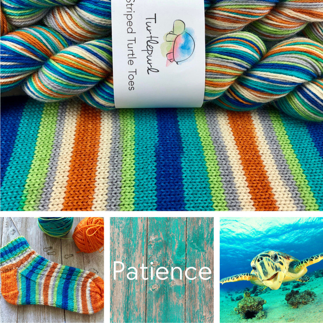 Patience self-striping sock yarn