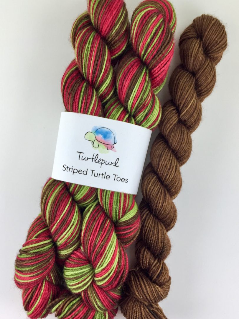 Poison apple self-striping sock yarn