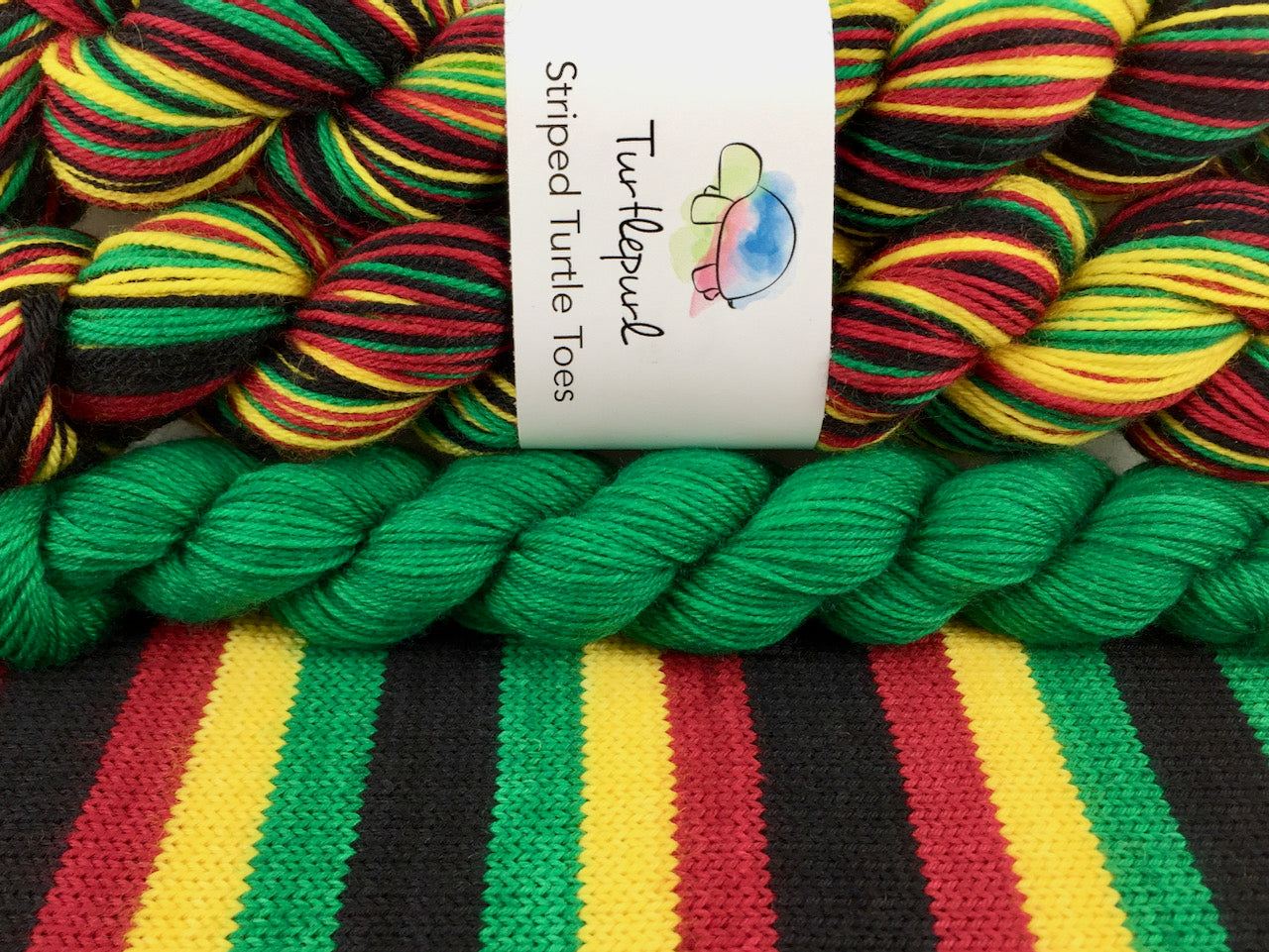 Rasta self-striping sock yarn