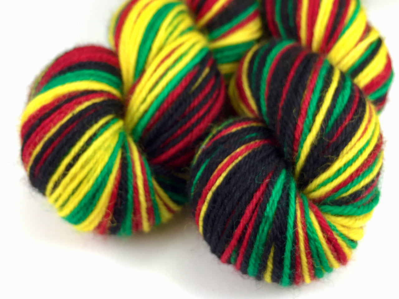 Rasta self-striping sock yarn