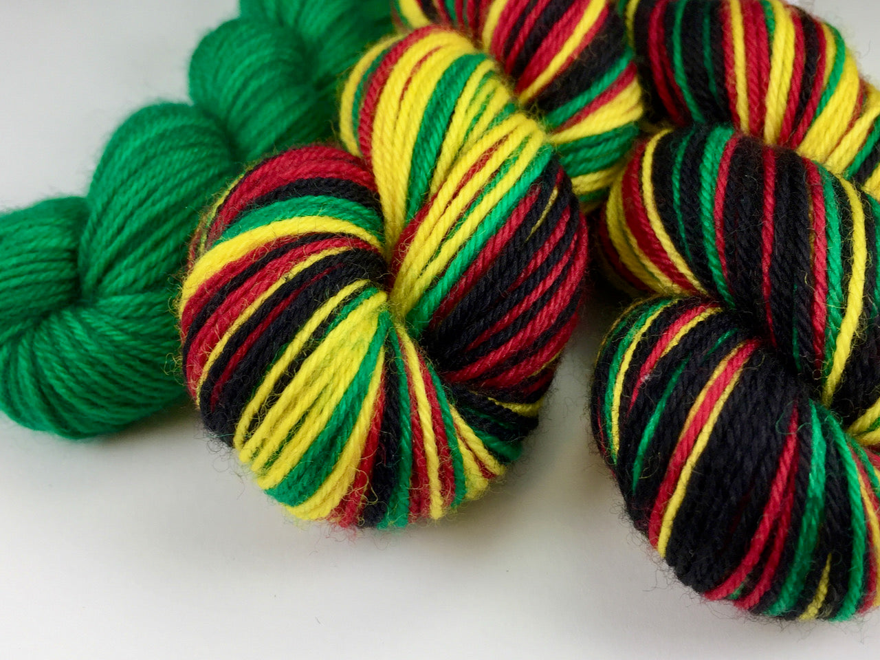 Rasta self-striping sock yarn