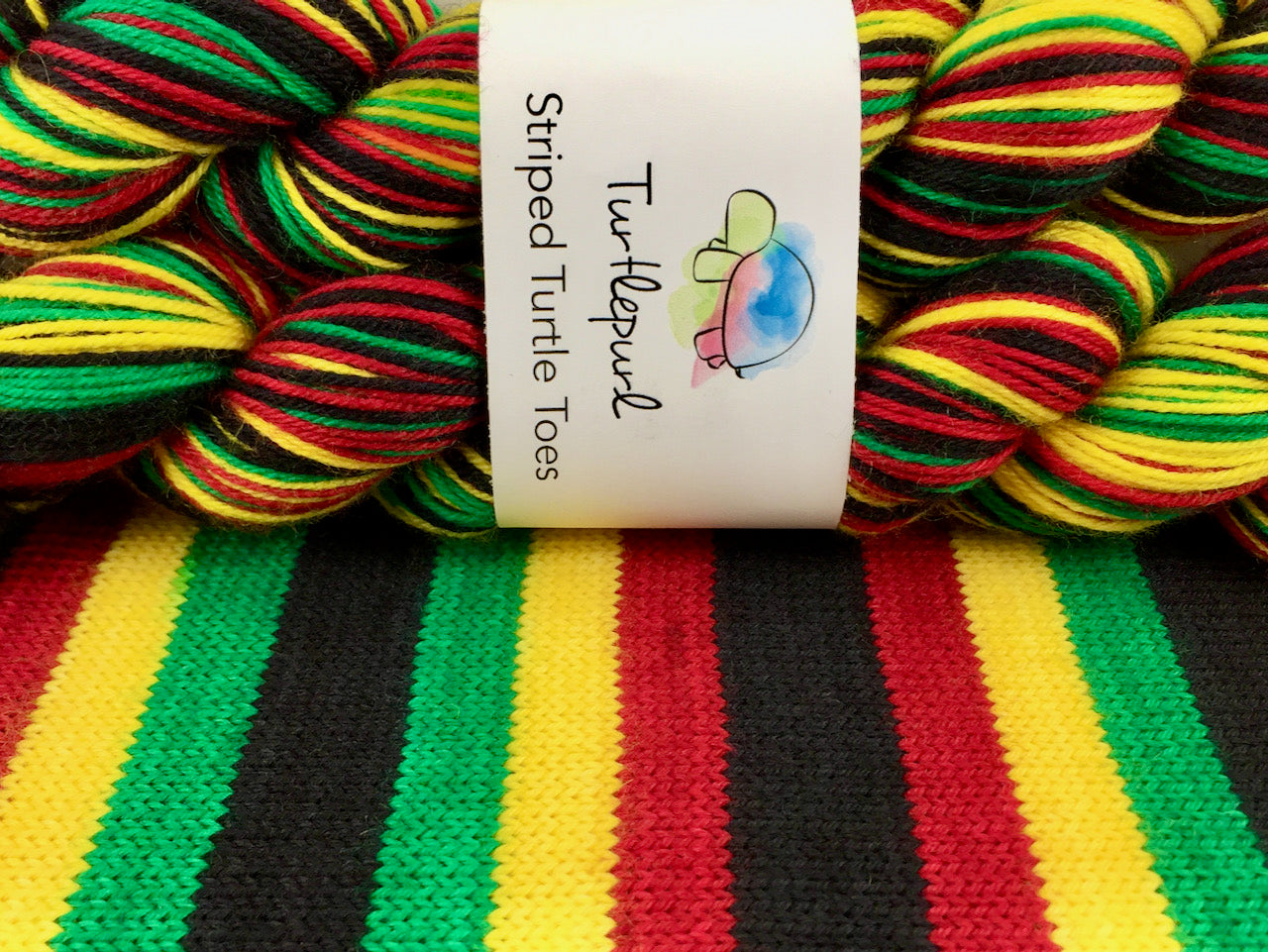 Rasta self-striping sock yarn