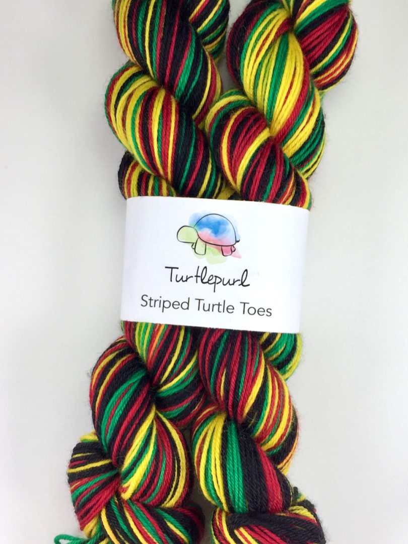 Rasta self-striping sock yarn