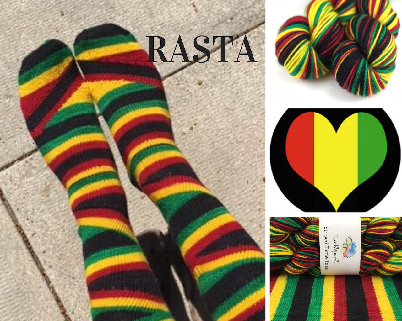 Rasta self-striping sock yarn