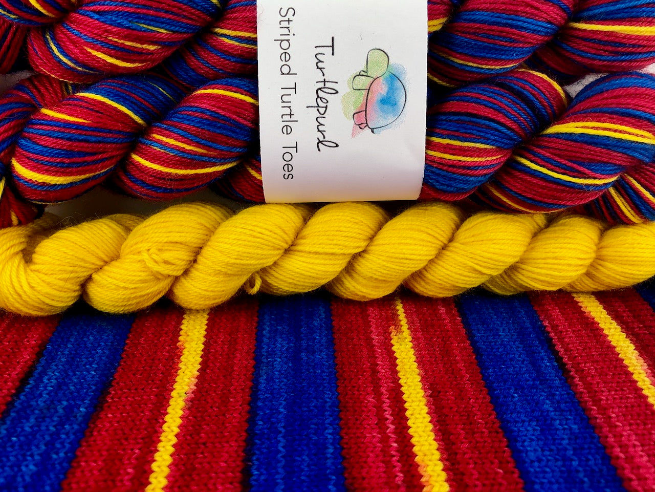 Superman self-striping sock yarn