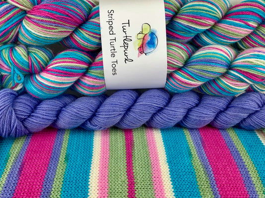 Sweet pea self-striping sock yarn