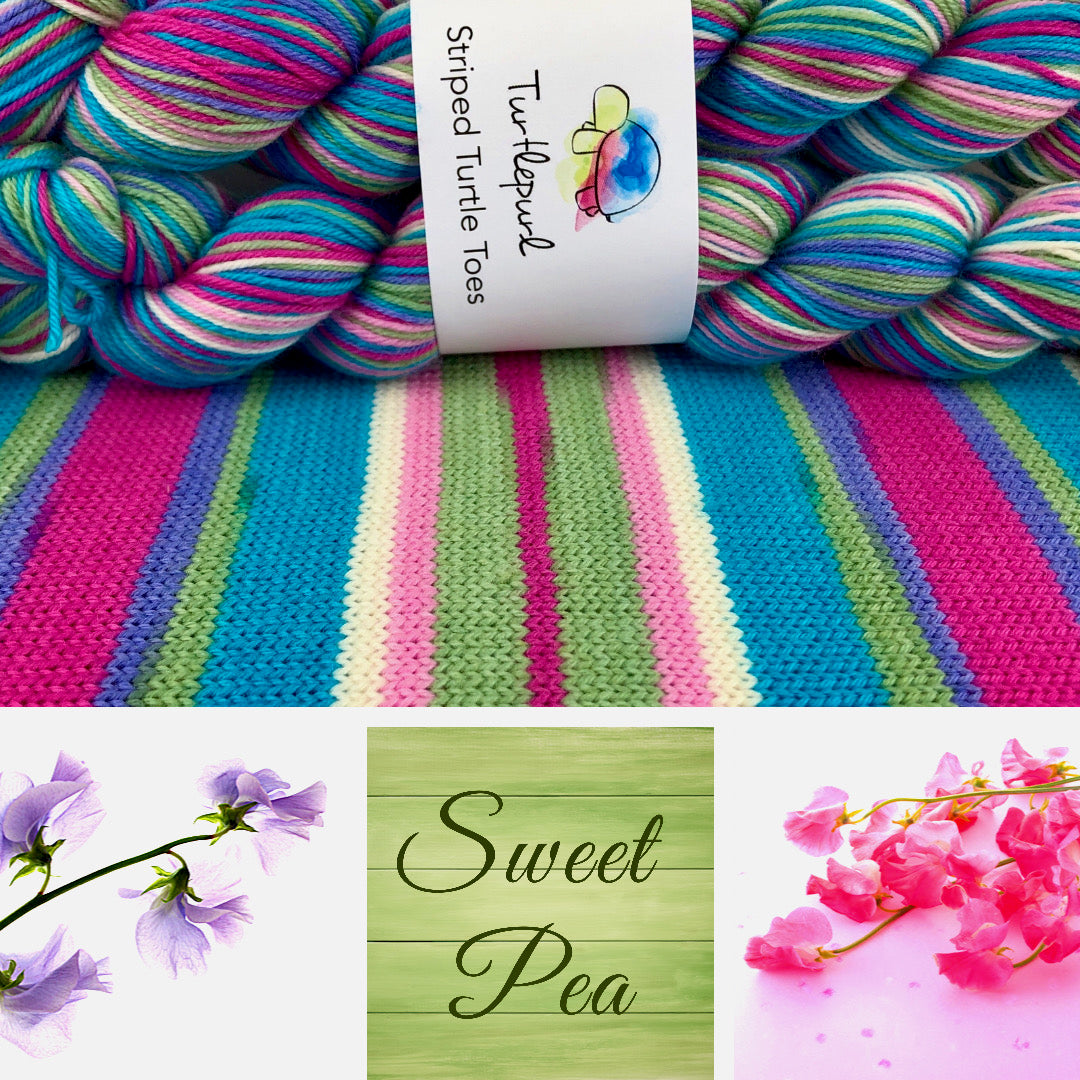 Sweet pea self-striping sock yarn