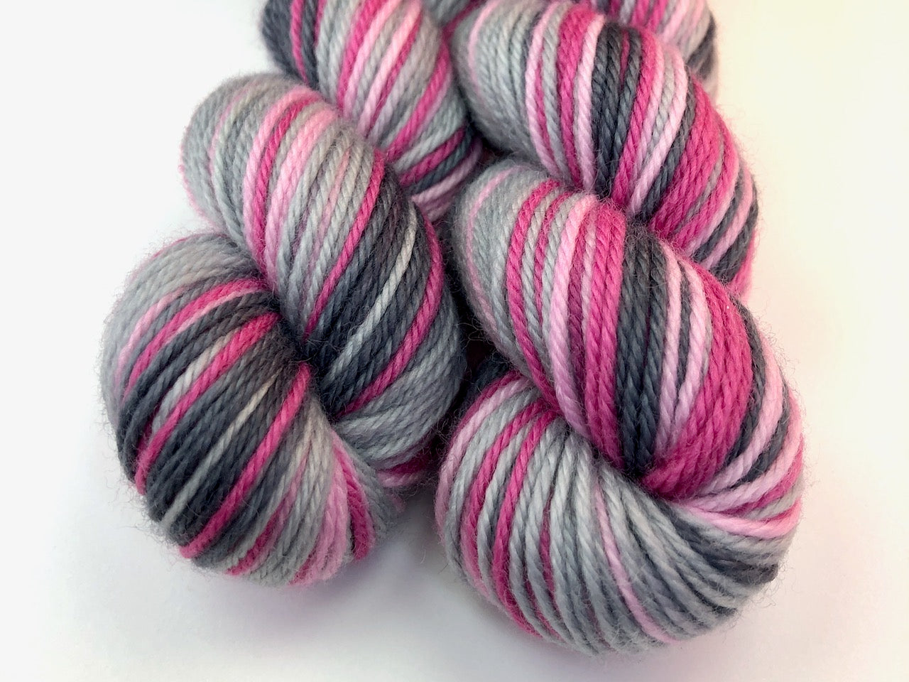 Tickled pink self-striping sock yarn