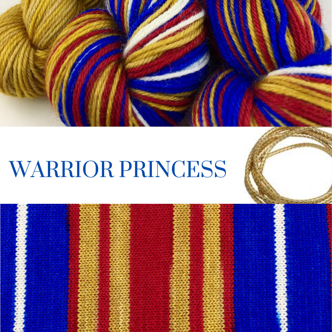 Warrior princess self-striping sock yarn